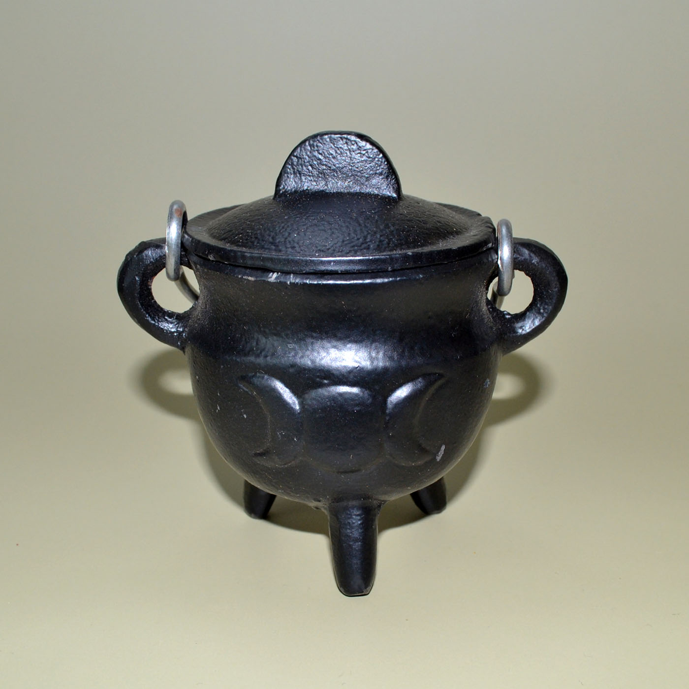 Triple Moon Cast Iron Cauldron w/ Lid 2 3/4"