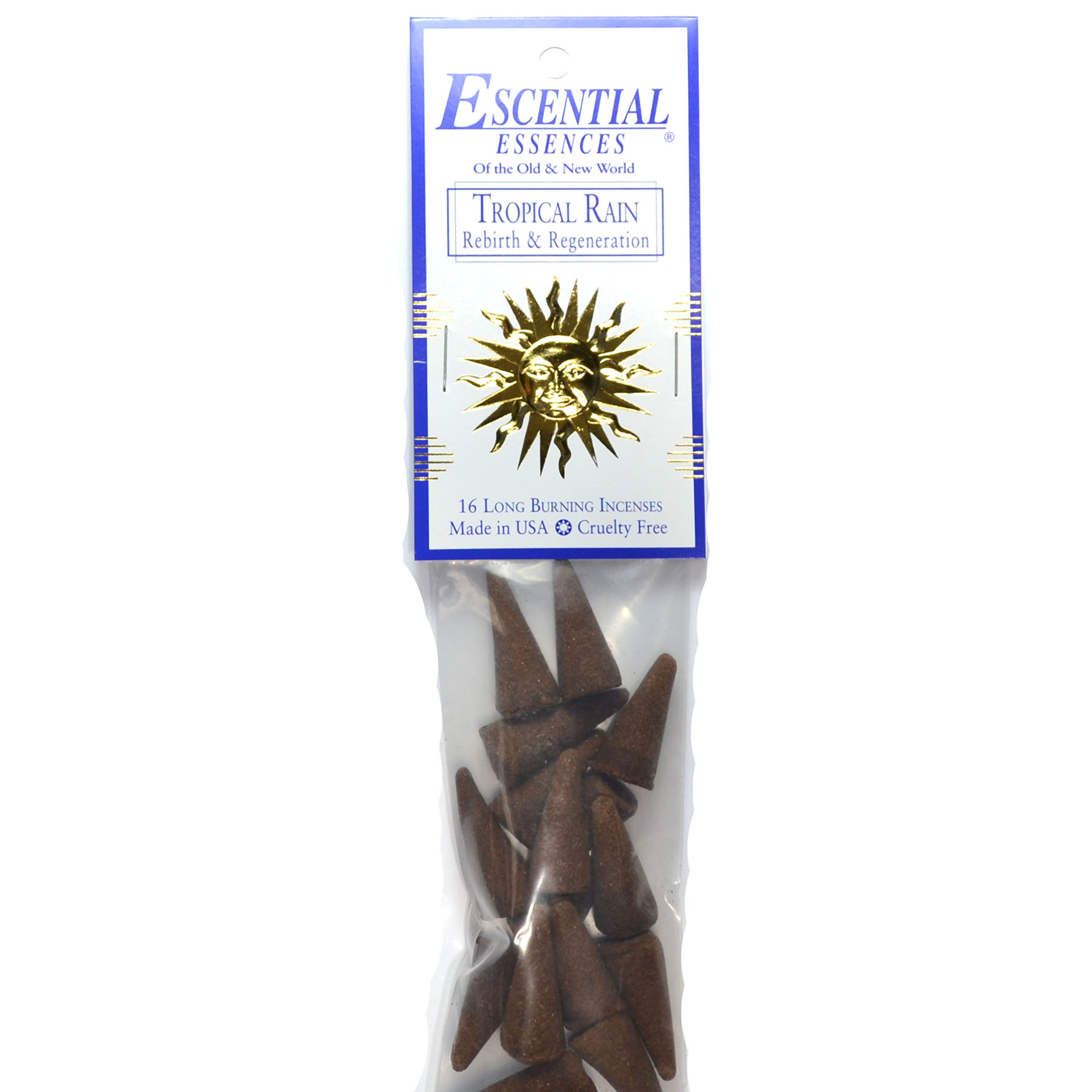 16/pk Tropical Rain escential essences incense cones